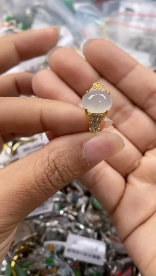 银S925镶嵌戒指翡翠111---5