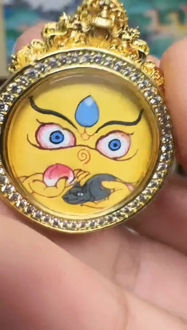 吊坠黄C-热贡纯手绘