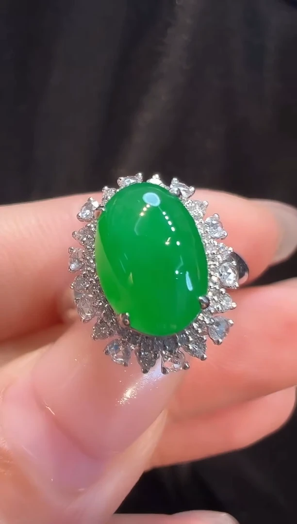 18K金镶嵌戒指翡翠AL6