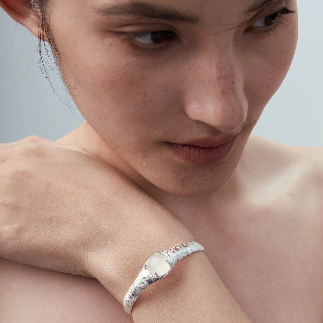 925银手镯 Ree counter相遇流光织纹复古925银手镯高级男女手环