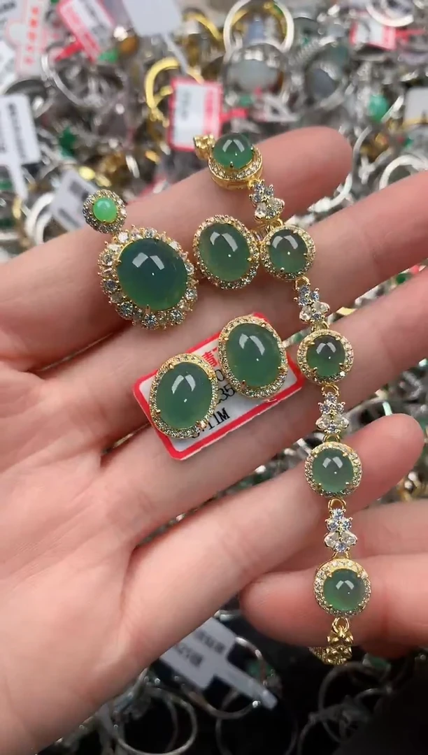 银S925镶嵌戒指翡翠10                  1