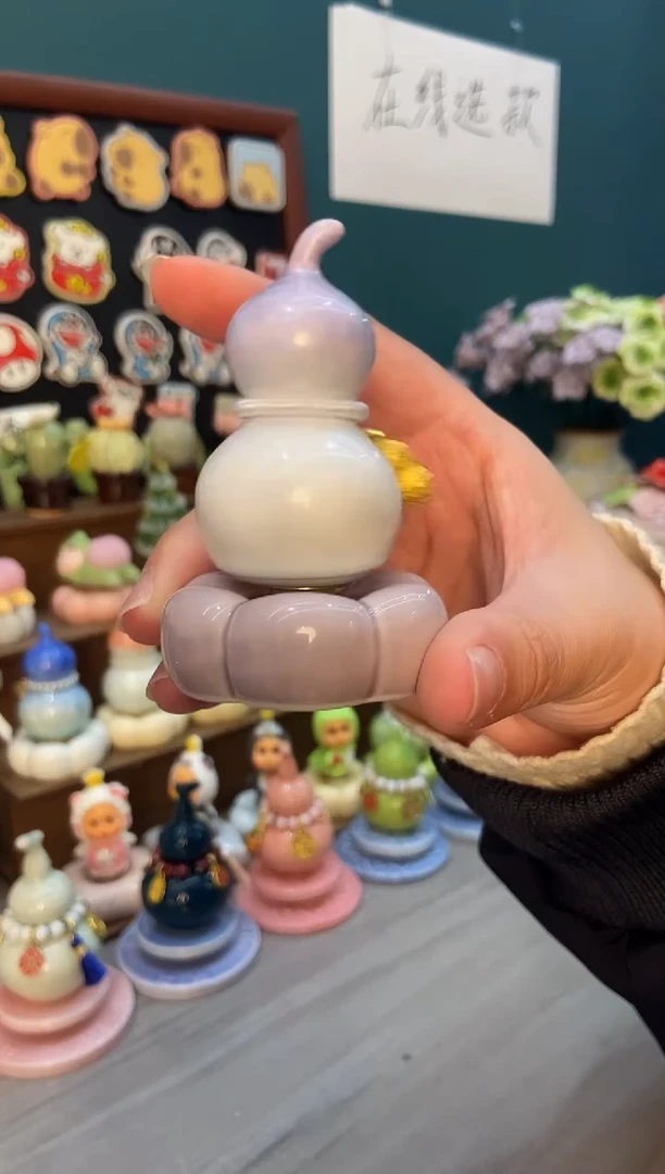 摆件陶紫色葫芦景德镇陶瓷1个装