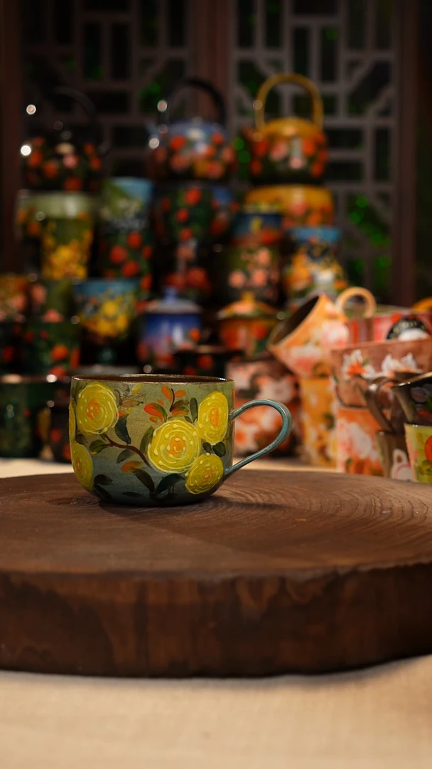 油画 手绘 釉 下彩