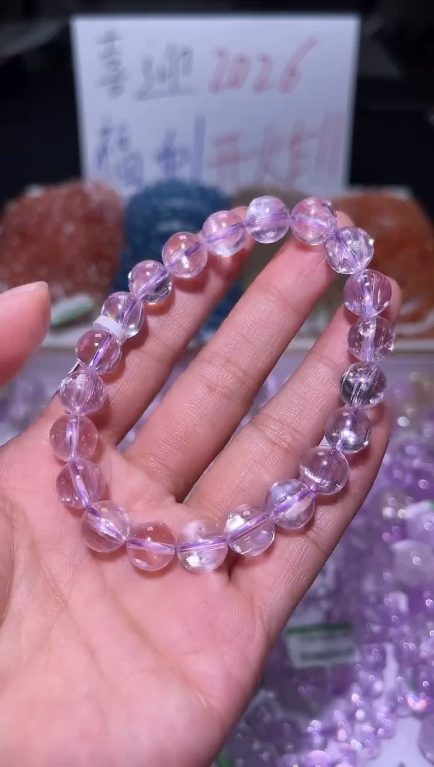 未镶嵌锂辉石手串J039-9mm紫锂辉单圈-多样性发其一