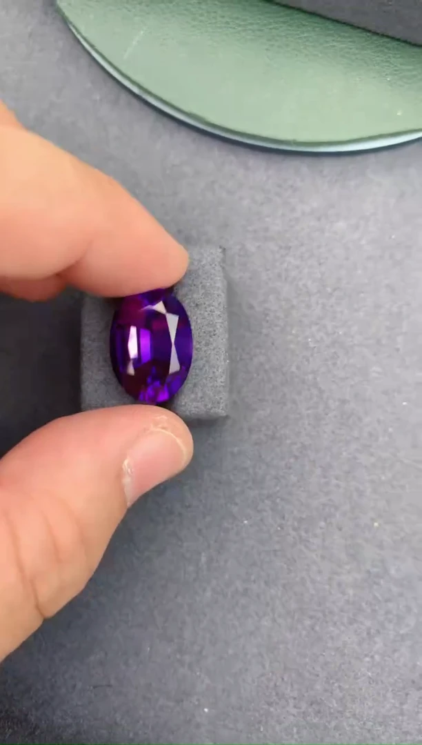 未镶嵌珠宝半成品紫晶12ct 紫水晶椭圆