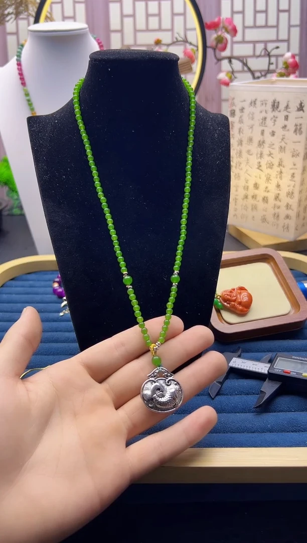 【闪购商品】和田玉颈饰银S925镶嵌X774