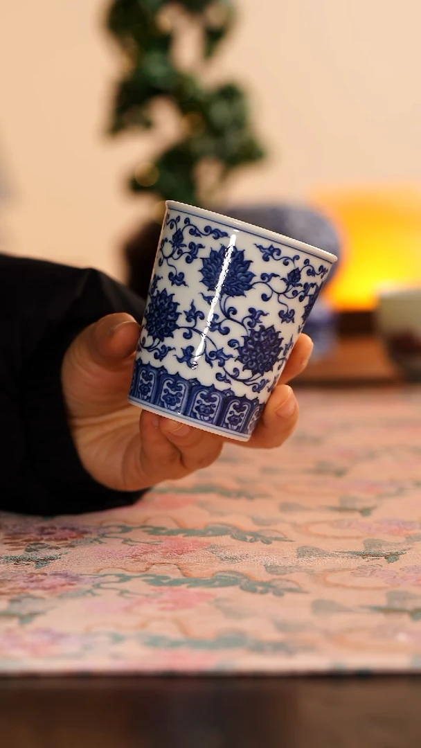 【闪购商品】松风馆缠枝莲可乐杯