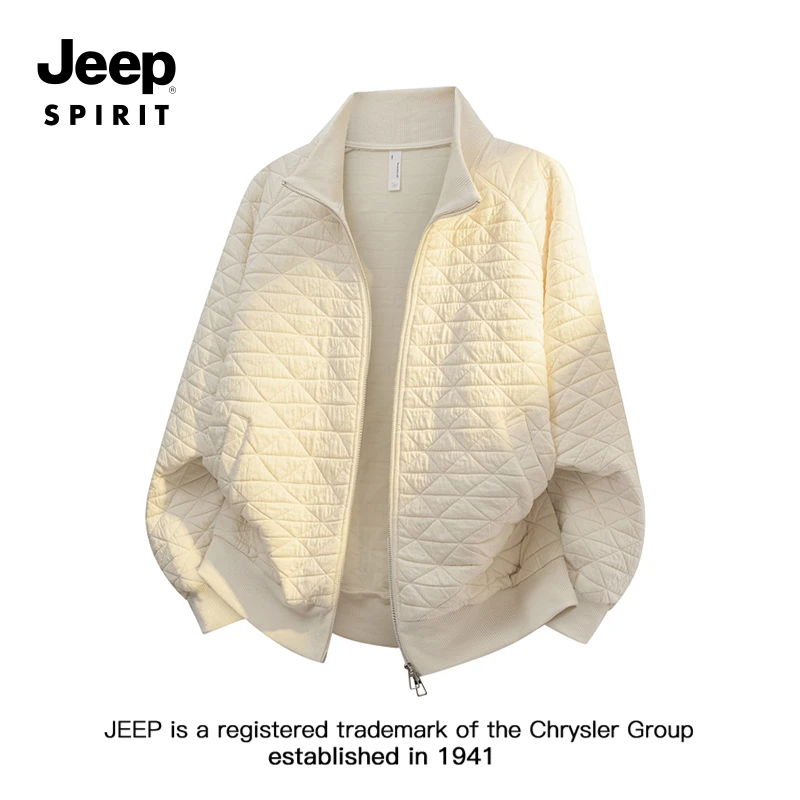 JEEPSPIRIT吉普开衫卫衣男士2025新款春秋季新款宽松休闲百搭外套