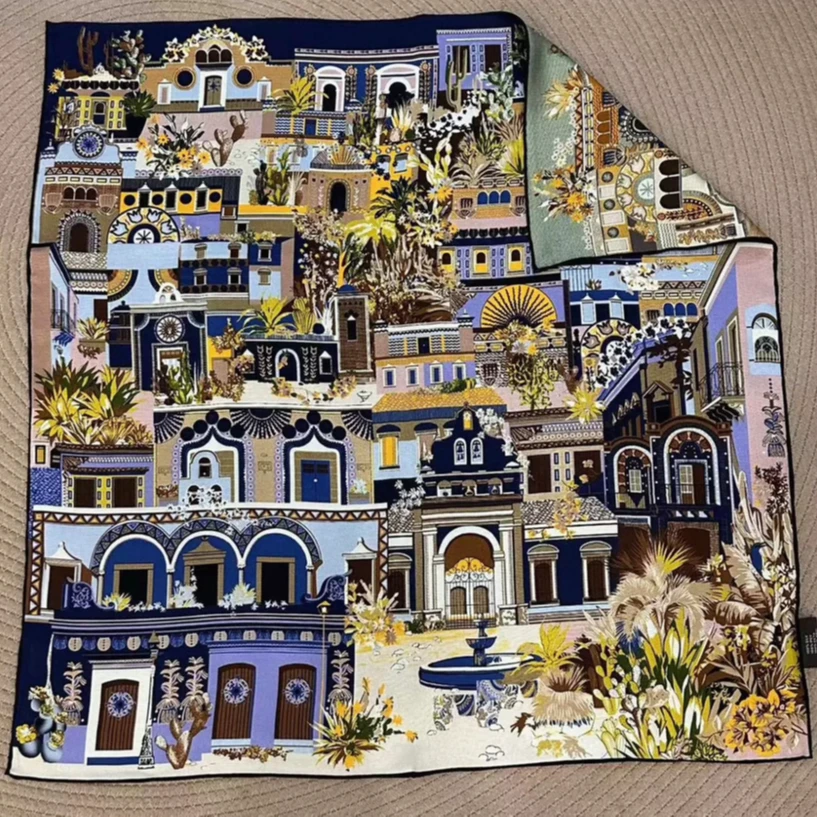 丹语丝绸-致佛罗里达-68*68意罗稠中方巾