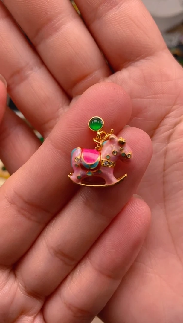 【闪购商品】翡翠吊坠(不含链)银S925镶嵌木马