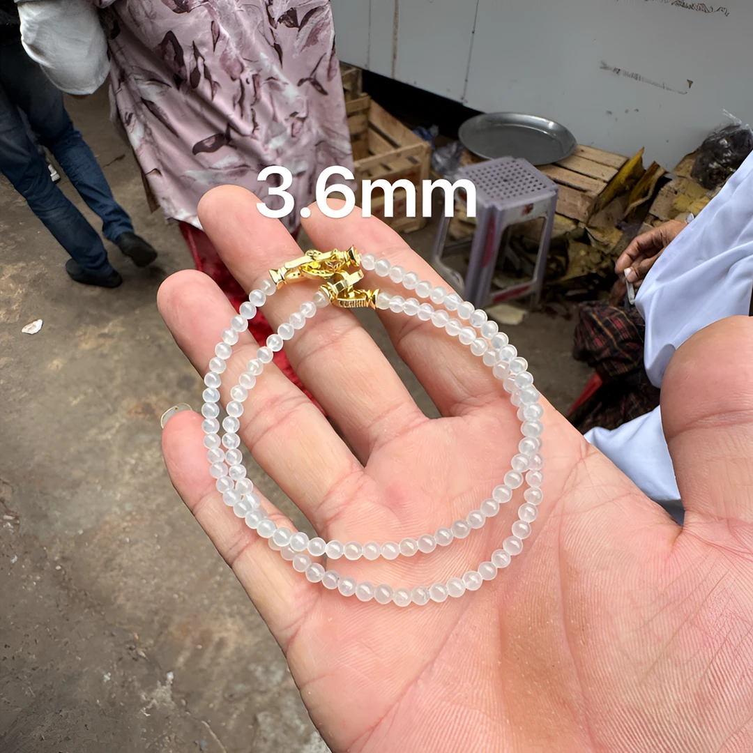 0618(小哪吒在源头)高冰种翡翠白冰手串干净肉细随机发货M60