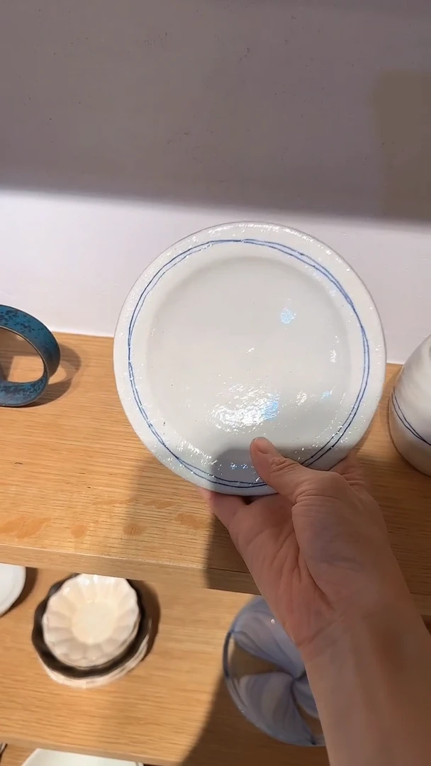 盘【预售】古谷蓝线圆碟*1