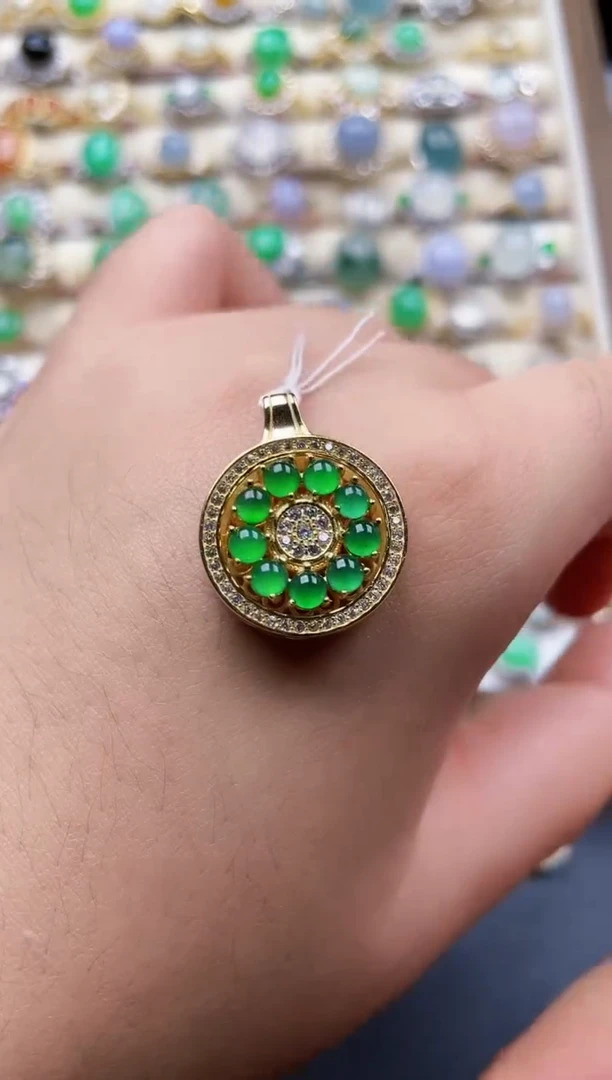 颈饰银S925镶嵌翡翠190