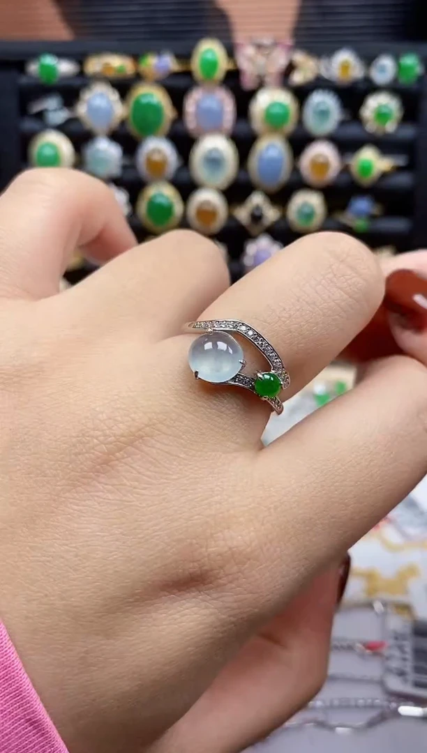 银S925镶嵌戒指翡翠116