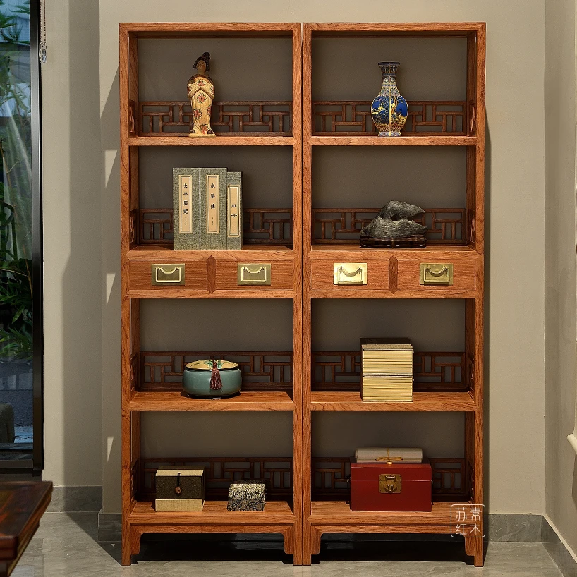 【收藏级】缅花小书架置物架（一对）