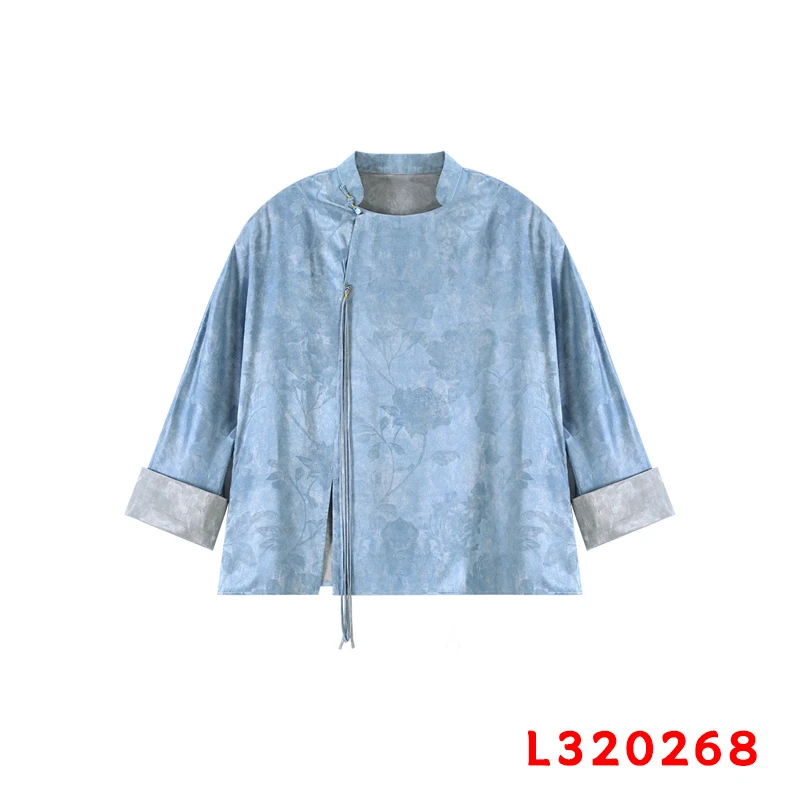 【粉丝专享】蓝色牡丹香提花上衣  320268