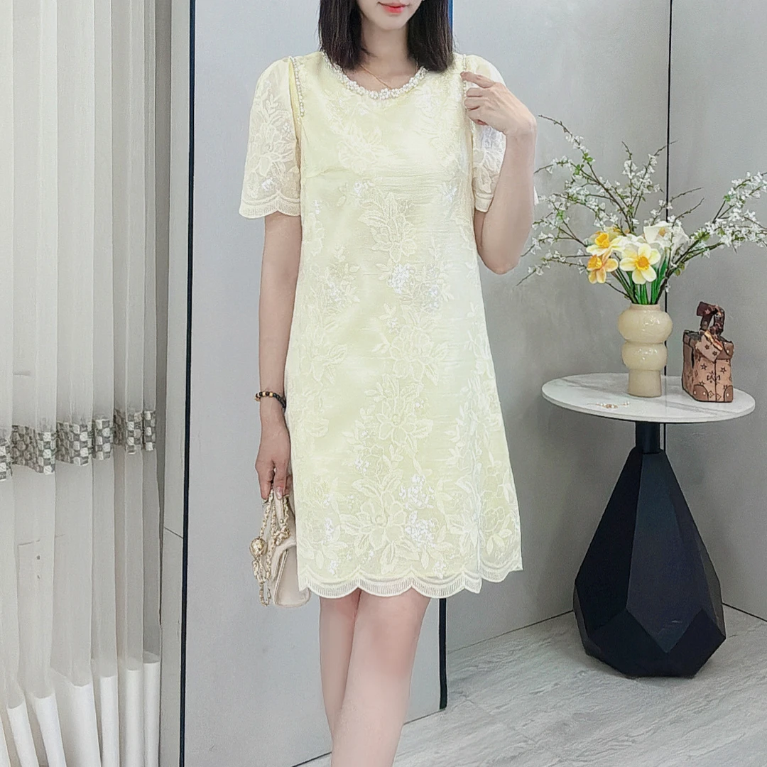 2025年夏款新款高级感名媛风洋气减龄a字版显瘦连衣裙小个子韩版