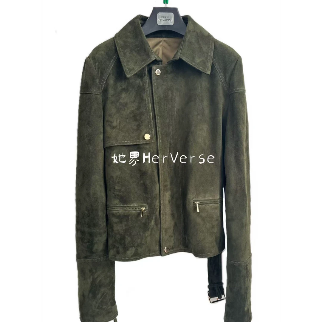 【她界HerVerse】羊皮 反绒皮 真皮皮衣 2025 早秋款   ZB-2504
