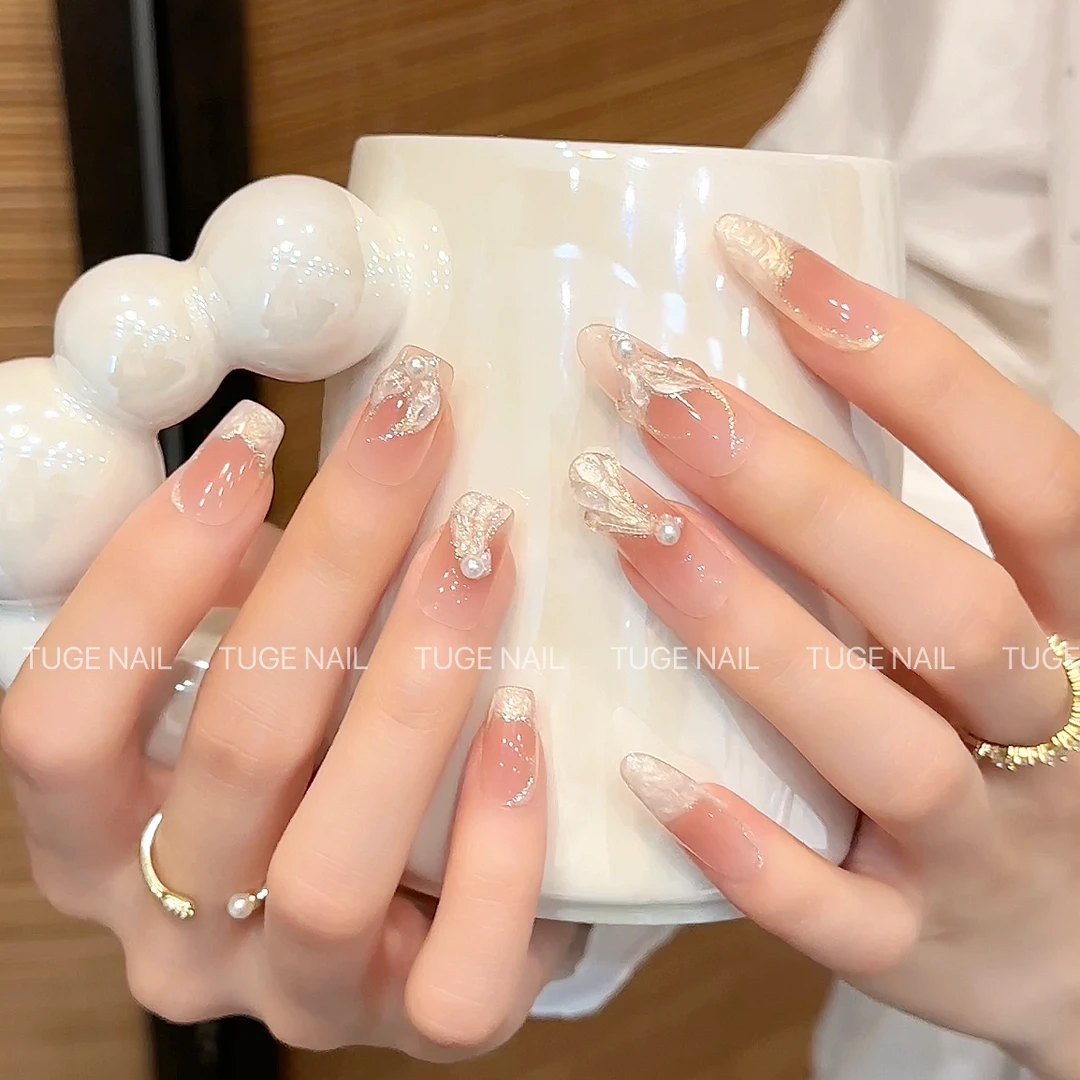 TugeNail “人鱼裙摆”春夏显白纯欲高级腮红气质穿戴美甲TGJ826