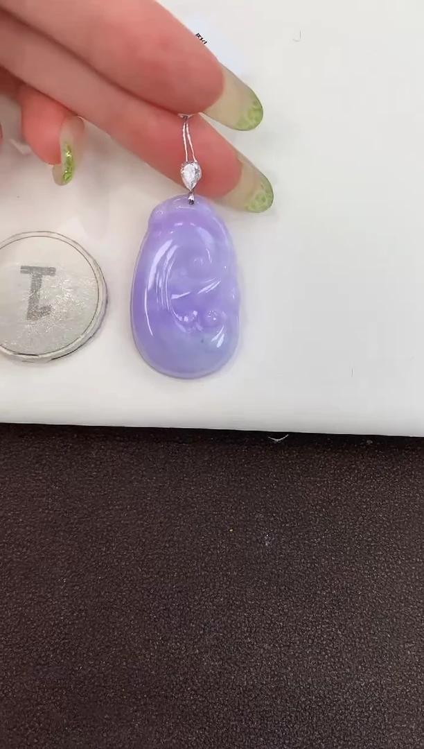 颈饰18K金镶嵌翡翠天然缅甸a货翡翠(多样性发其一