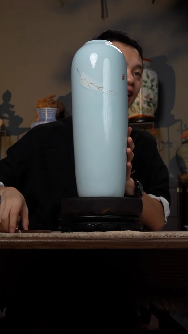 摆件WN问泥景德镇陶瓷花瓶摆件