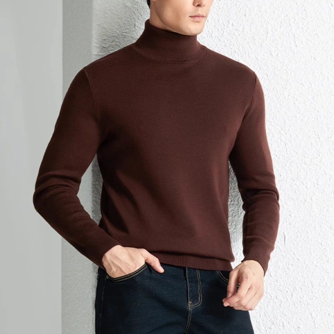 #新款高领精纺加厚#可机洗男士秋冬100%纯羊毛衫长袖打底针织衫JY