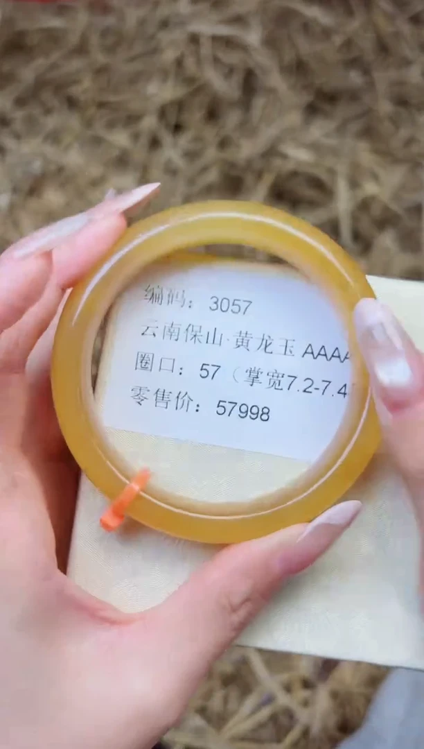 未镶嵌手镯石英质玉3057--圈口57