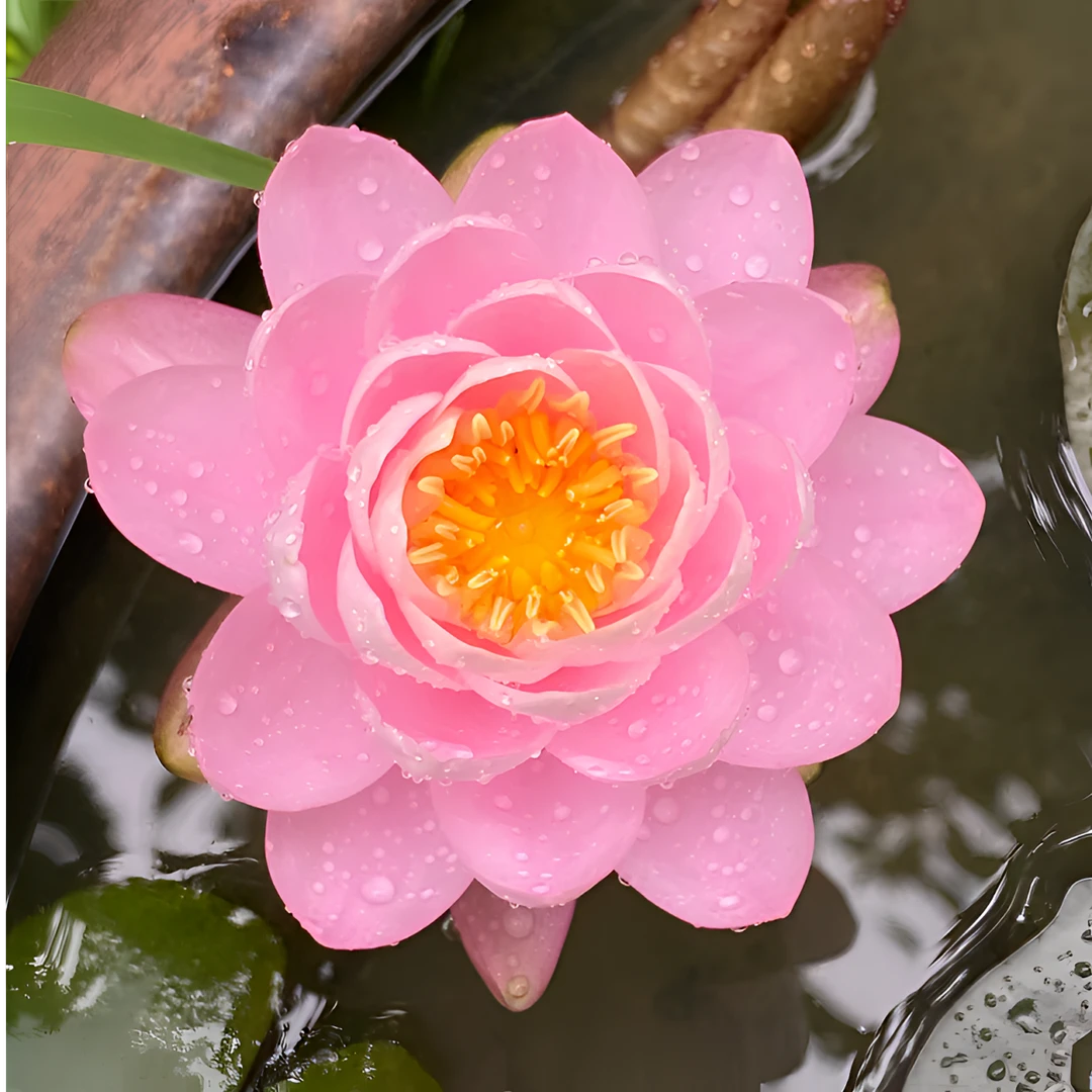 粉色金典睡莲带花苞耐寒中大型水池庭院大盆大缸水生植物