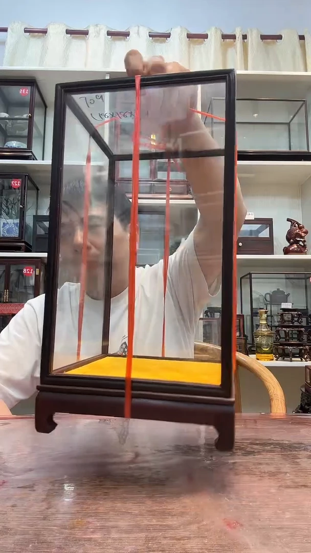 红酸枝木类18*18*30玻璃罩709