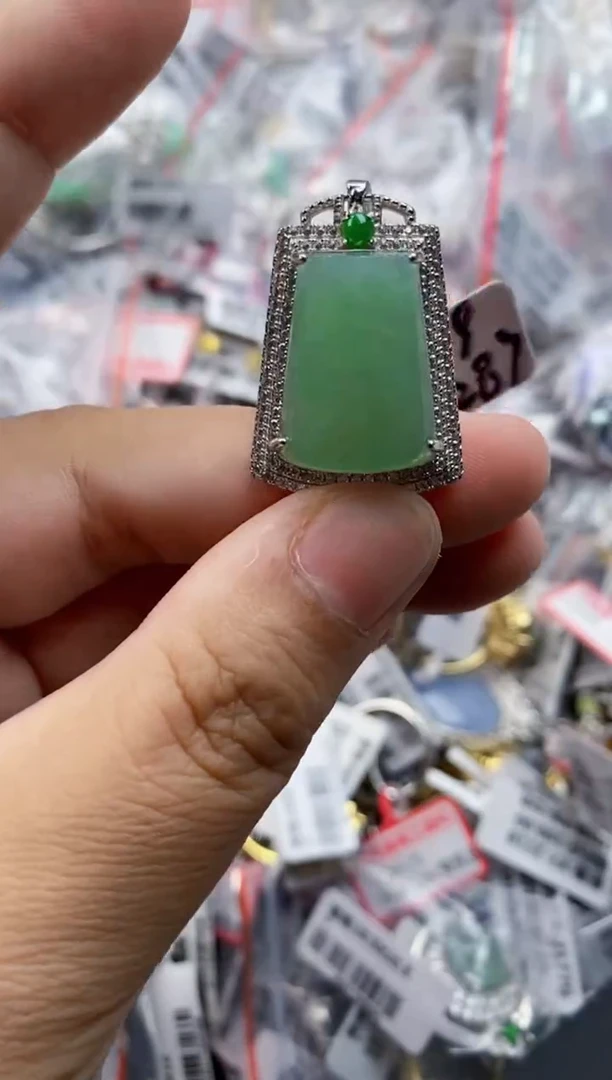 翡翠戒指银S925镶嵌777777  1