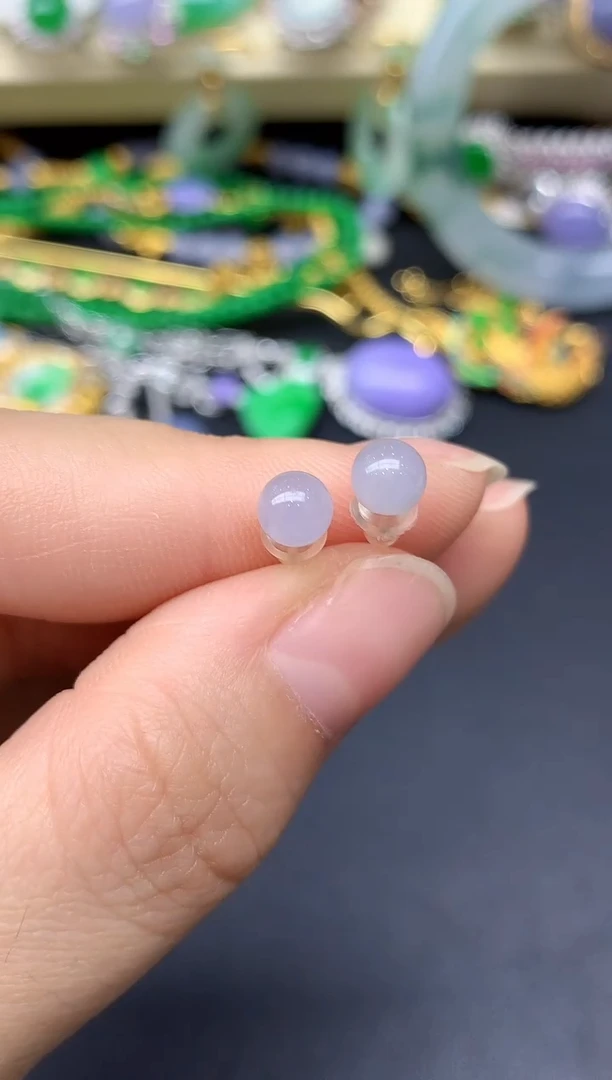 18K金镶嵌翡翠耳饰144-雪姐翡翠天天见