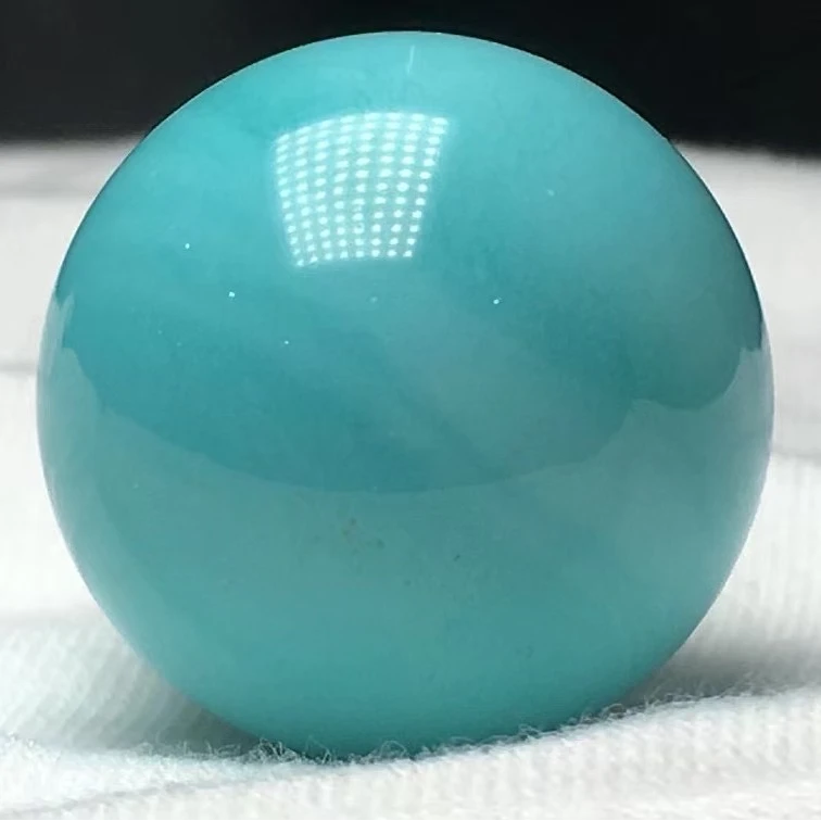 原矿高瓷绿蓝精品高奢绿松石水波纹圆珠，收藏品，天然玉化水波纹