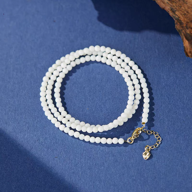 29号-3+mm白色米珠玉化妈妈链