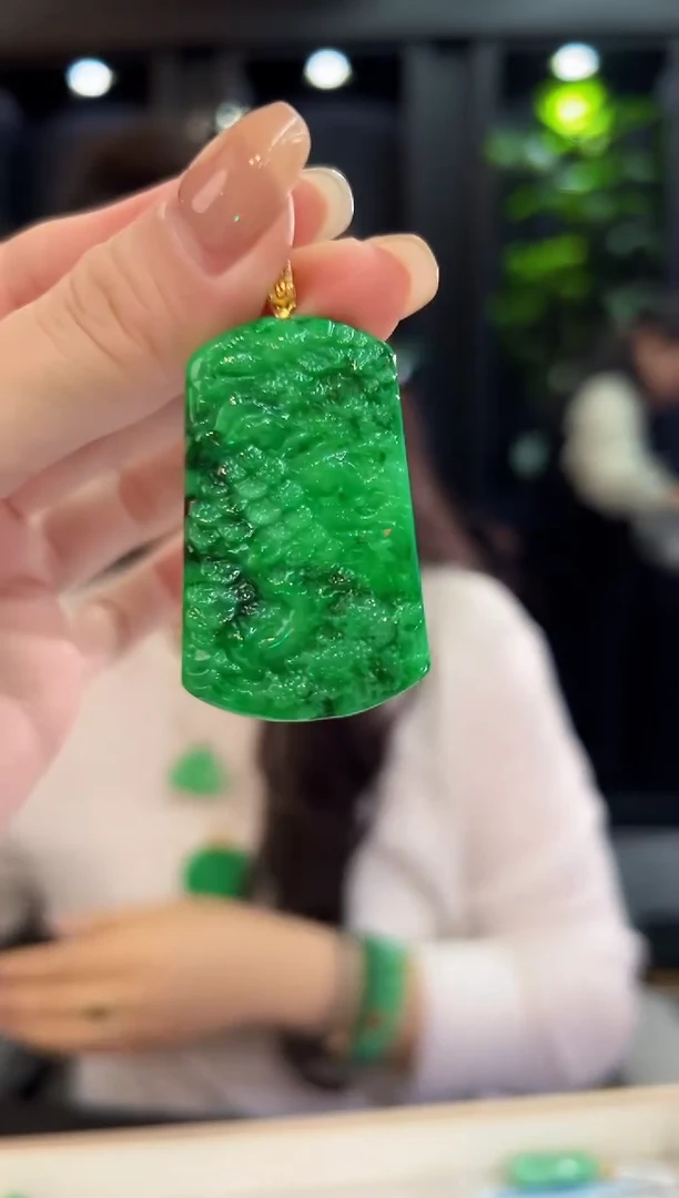 吊坠(不含链)18K金镶嵌翡翠缅料A货/支持复检/一件