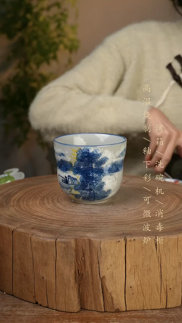 碗瓷景德镇手工手绘高温瓷釉下彩