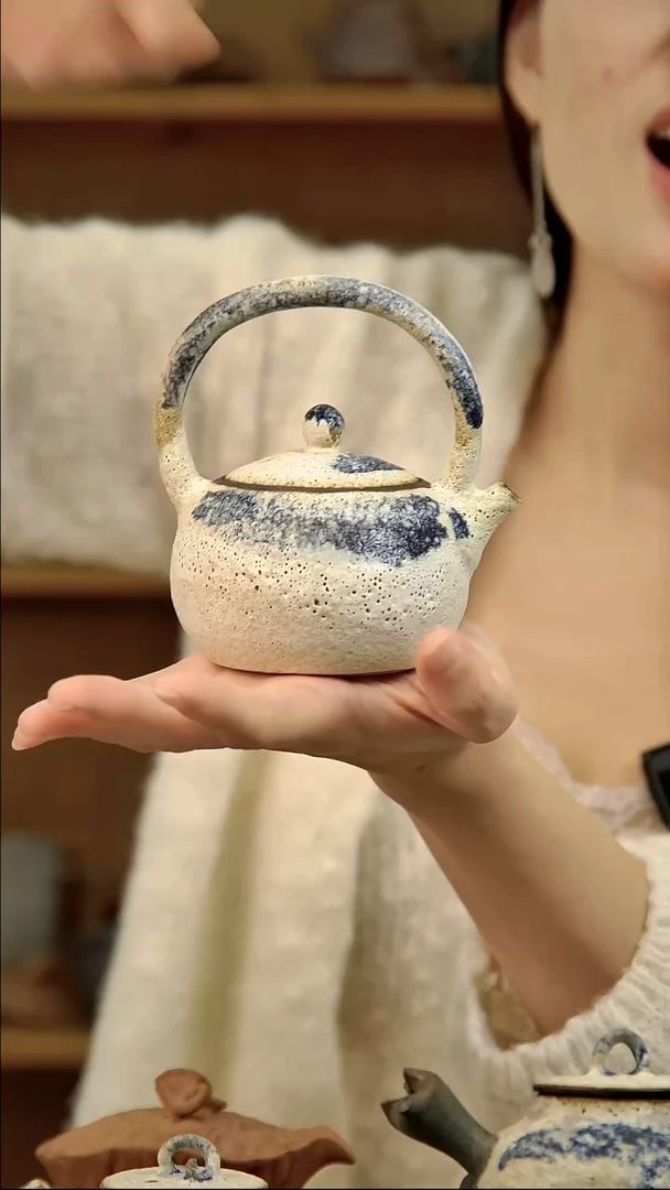 言野手作 粉引提梁壶