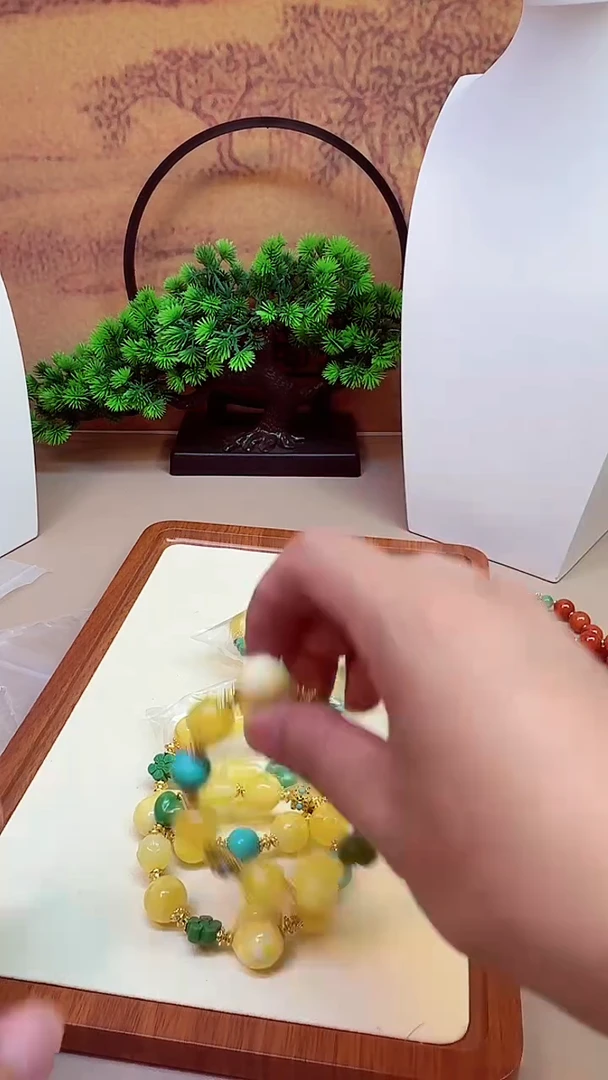 蜜蜡颈饰14K金镶嵌S264