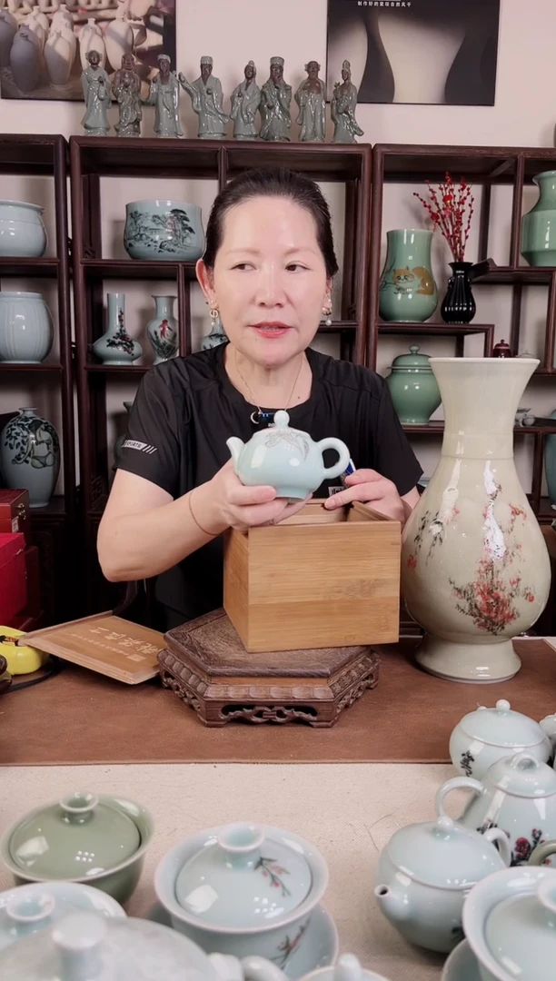 烤金 纯手工 粉青 壶B