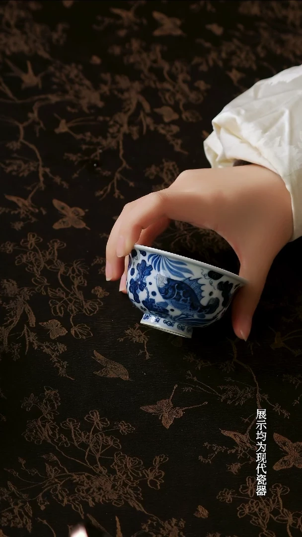 风*阳快雪时期鱼藻压手杯