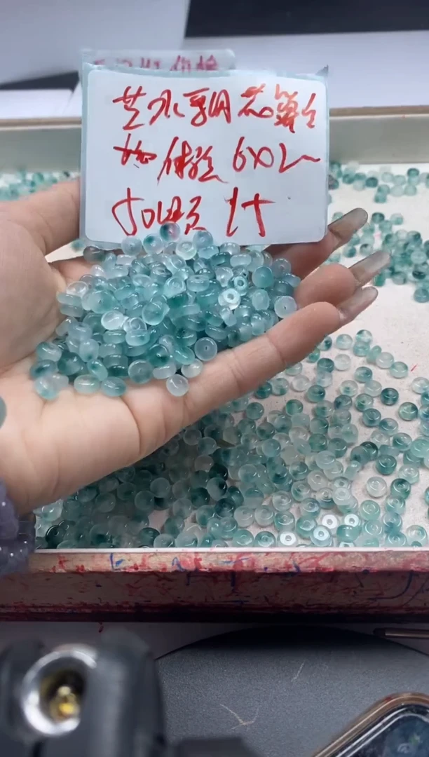 【闪购商品】玛瑙/玉髓颈饰未镶嵌w2357蓝水飘花算盘6*2mm*50颗