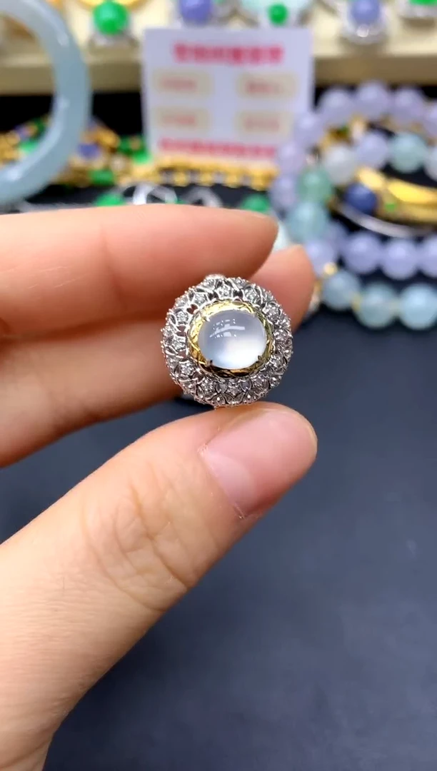 18K金镶嵌戒指翡翠161-中国好珍宝