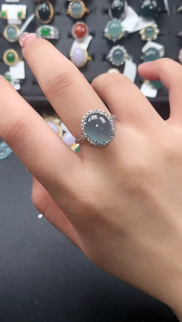 【闪购商品】翡翠戒指银S925镶嵌52141