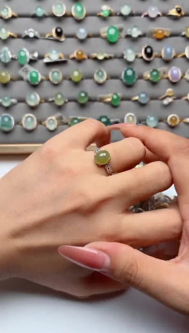 银S925镶嵌戒指翡翠.