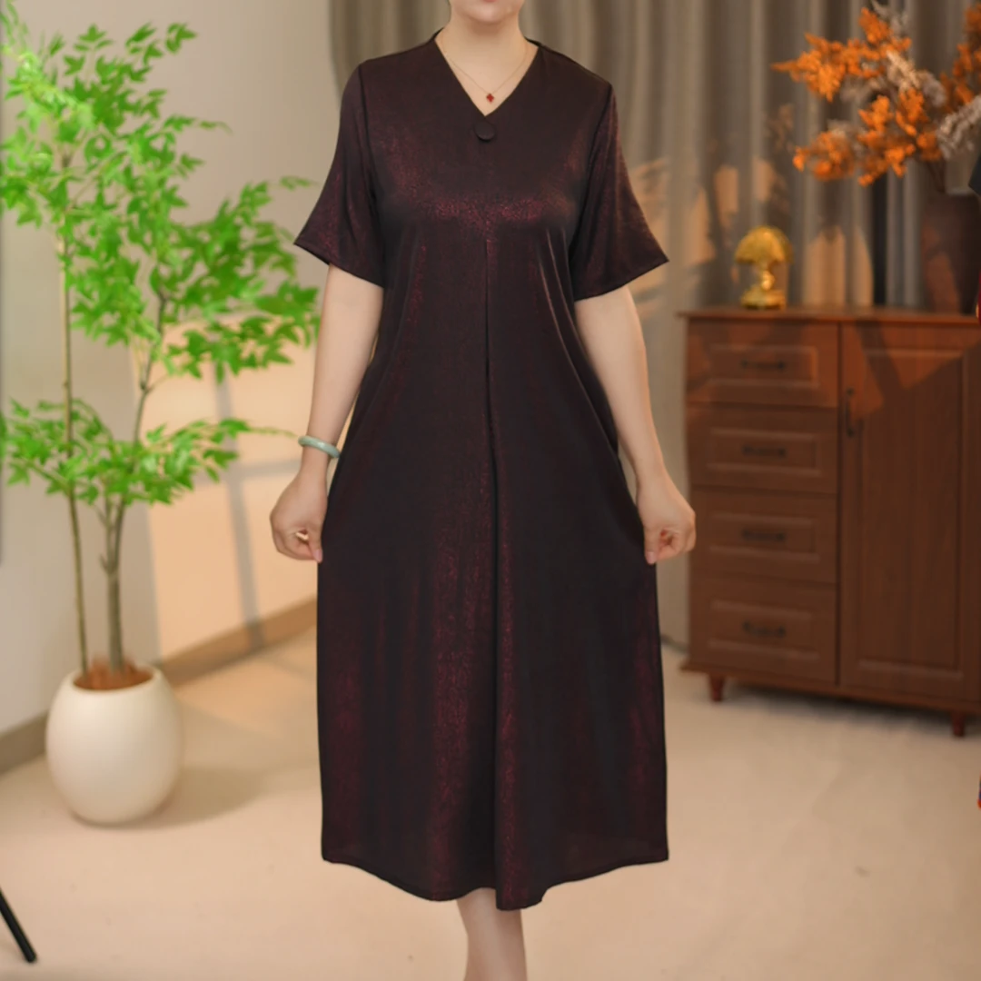 [晚霞] 新款大气时尚爆款显瘦中长款连衣裙