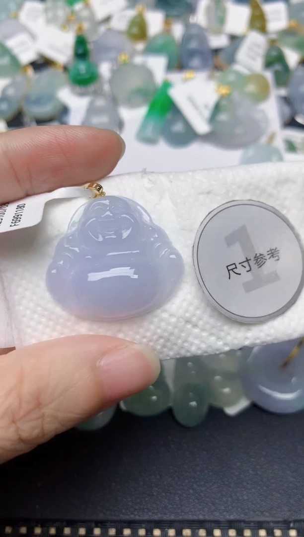 颈饰18K金镶嵌翡翠天然缅甸A货翡翠