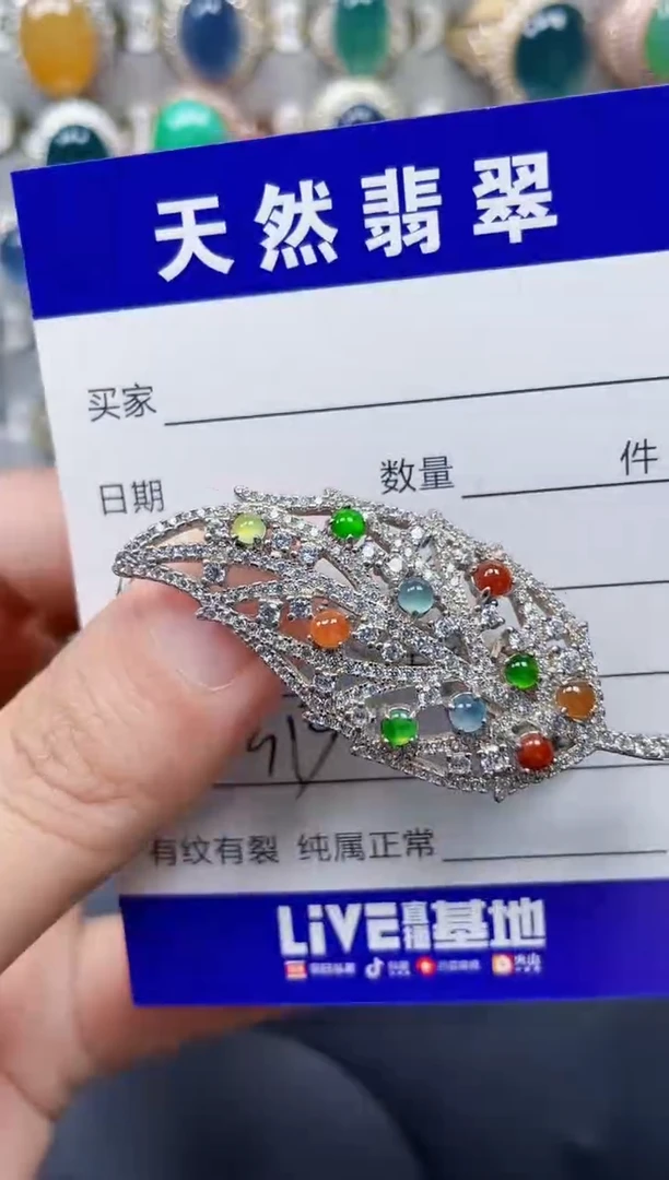 颈饰银S925镶嵌翡翠313