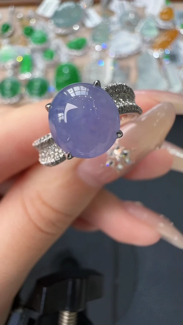 【闪购商品】翡翠戒指18K金镶嵌戒指27