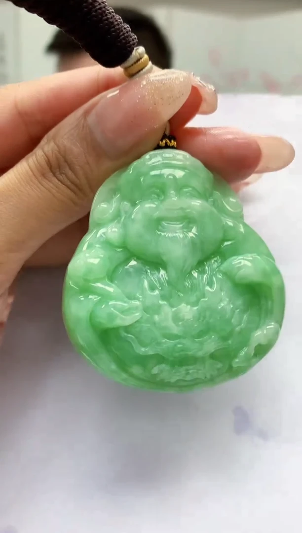 【闪购商品】定制翡翠未镶嵌5152MM-毛货挂件48