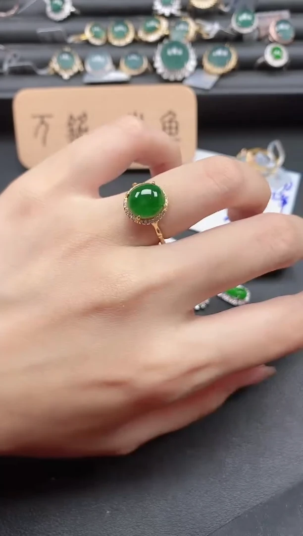 翡翠戒指银S925镶嵌51511