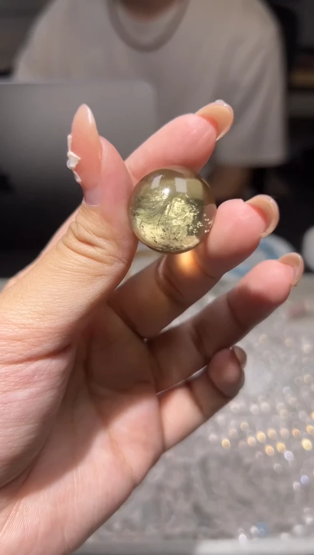 未镶嵌手链水晶柠檬黄水晶21mm单珠